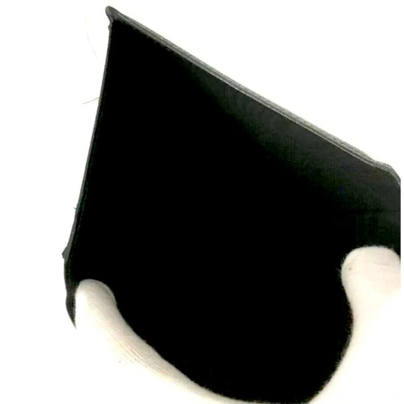 Authentic CHANEL CC Logo Black Leather X Gold Long Bifold Wallet W/ Serial Card - Picture 7 of 8